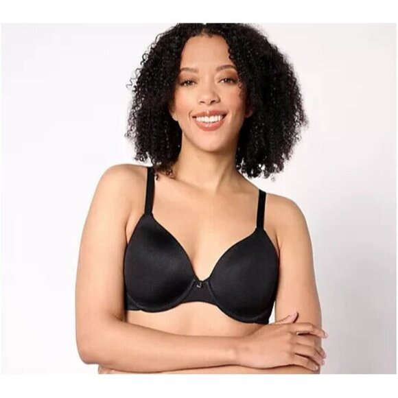 Breezies Shimmer Microfiber Underwire T-Shirt Bra Black,34 C A634855 - Picture 1 of 1